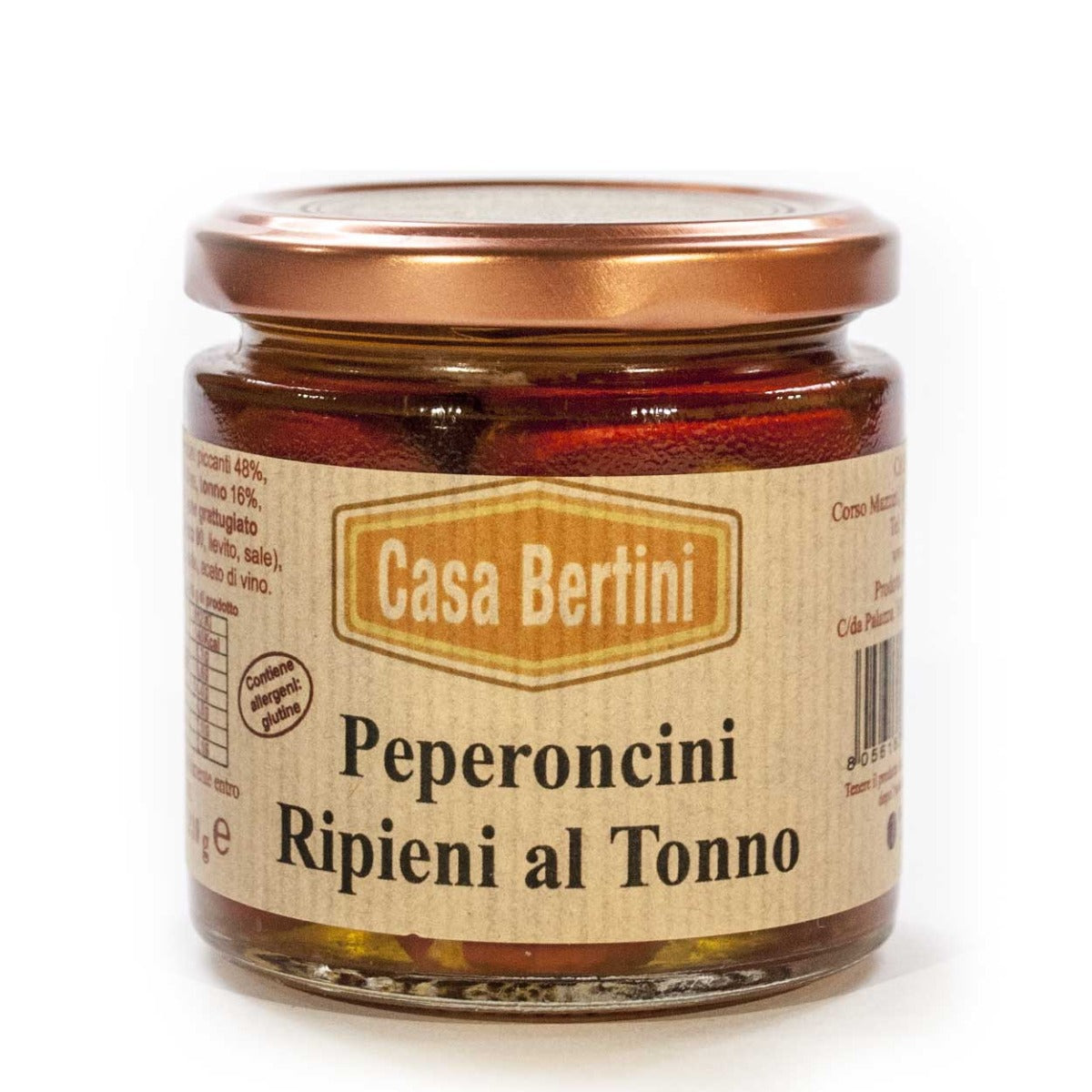 Peperoncini ripieni al tonno Gr.210 - Dolci calabresi - Sweetsinternationalsrls